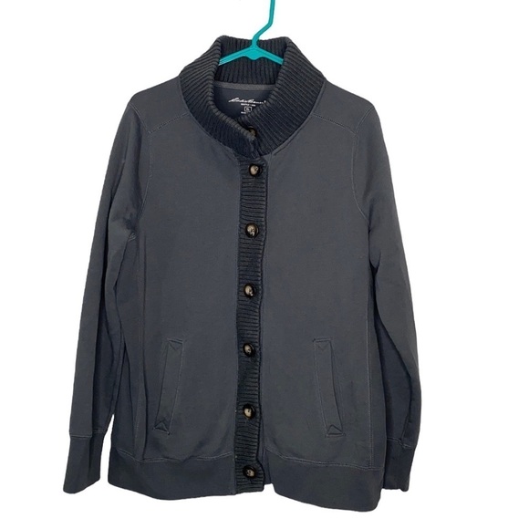 Eddie Bauer Button Down Fleece Lined Sweatshirt‎ Size XL - Picture 1 of 6